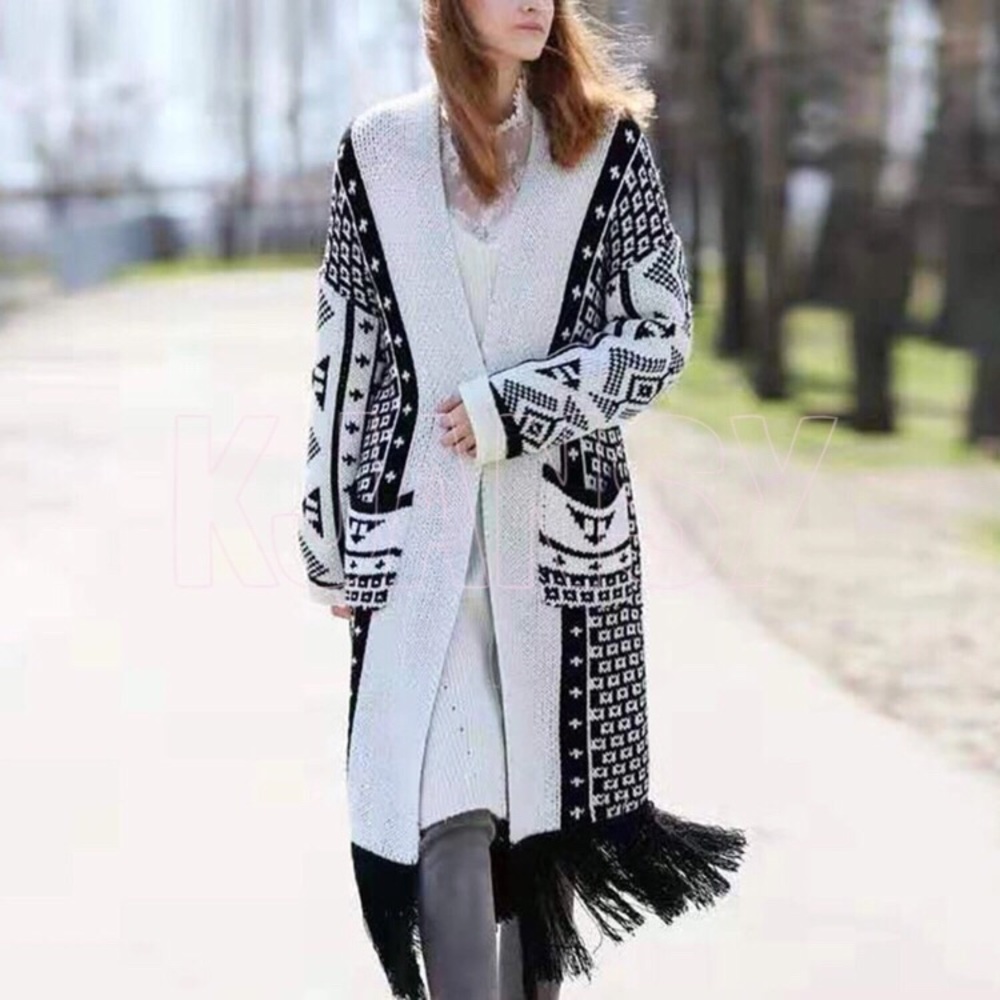 Bohemian Fringe Cardigan Sweater